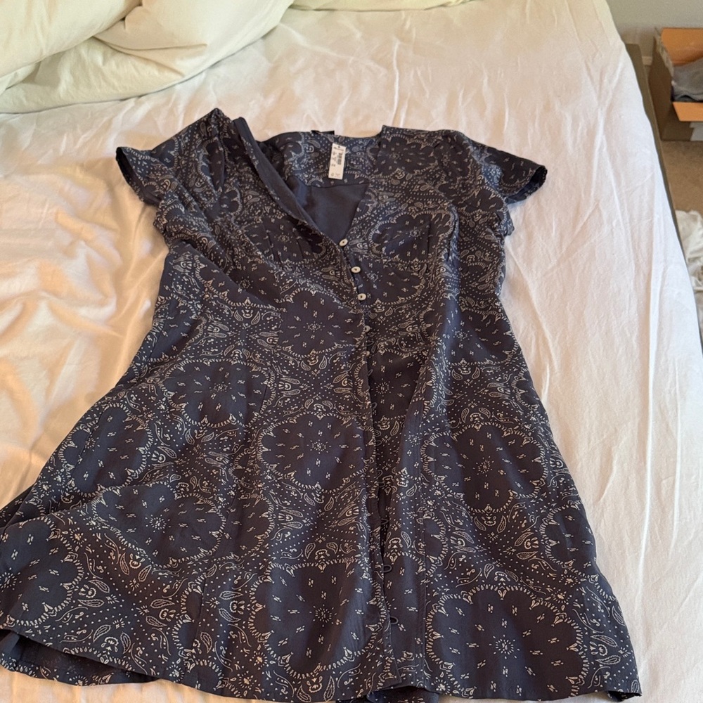 Madewell Navy Paisley Mini Dress